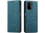 Custodia Redmi Note 10 4G, Custodia Retrò In Finto Cuoio Con Funzione Stand Per Xiaomi Redmi Note 10 4G / Note 10S Blu