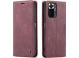 Custodia Redmi Note 10 Pro, Custodia Retrò In Finto Cuoio Con Funzione Stand Per Xiaomi Redmi Note 10 Pro/Note 10 Pro Max Rosso