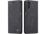 Galaxy A13 5G Case, Retro Custodia In Finto Cuoio Con Funzione Stand Per Samsung Galaxy A13 5G Nero