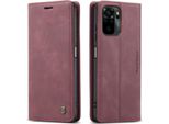 Custodia Redmi Note 10 4G, Retro Custodia In Finto Cuoio Con Funzione Stand Custodia Protettiva Per Xiaomi Redmi Note 10 4G / Note 10S Rosso