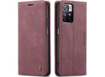 Custodia Redmi Note 11S, Retro Custodia In Finto Cuoio Con Funzione Stand Custodia Protettiva Per Xiaomi Redmi Note 11 4G / Note 11S Rosso