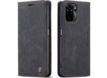Custodia Redmi Note 10 4G, Retro Custodia In Finto Cuoio Con Funzione Stand Custodia Protettiva Per Xiaomi Redmi Note 10 4G / Note 10S Nero