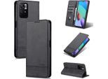 Custodia Redmi Note 11S, Portafoglio Con Chiusura Magnetica E Supporto, Custodia Flip In Pelle Per Xiaomi Redmi Note 11 4G / Note 11S Nero
