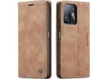 Xiaomi Mi 11T Case, Retro Custodia In Finto Cuoio Con Funzione Stand Per Xiaomi Mi 11T / Mi 11T Pro Brown