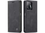 Xiaomi Mi 11T Case, Retro Custodia In Finto Cuoio Con Funzione Stand Per Xiaomi Mi 11T / Mi 11T Pro Nero