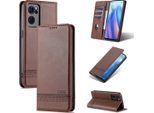 Oppo Reno7 5G Custodia In Pelle, Flip Cover Wallet Case Chiusura Magnetica Stand Custodia Protettiva Per Oppo Reno7 5G Caffè