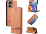 Oppo Reno7 5G Custodia In Pelle, Flip Cover Wallet Case Chiusura Magnetica Stand Custodia Protettiva Per Oppo Reno7 5G Brown