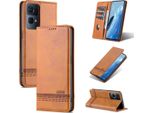 Oppo Reno7 Pro 5G Custodia In Pelle, Flip Cover Wallet Case Chiusura Magnetica Stand Cover Protettiva Per Oppo Reno7 Pro 5G Marrone