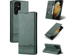 Custodia Galaxy S22 Ultra 5G, Portafoglio Con Chiusura Magnetica E Supporto, Custodia In Pelle Flip Per Samsung Galaxy S22 Ultra 5G Verde