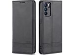 Oppo Reno6 5G Custodia, Portafoglio Con Chiusura Magnetica E Stand, Custodia In Pelle Flip Per Oppo Reno6 5G Nero
