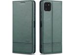 Galaxy A22 5G Custodia In Pelle, Flip Cover Wallet Case Chiusura Magnetica Stand Custodia Protettiva Per Samsung Galaxy A22 5G Verde