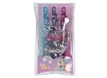 Depesche 11713 3 Depesche Ylvi Tattoo Glitzer Gelschreiber-Set Blau, Pink Und Lila, Schreibfarbe: Farbsortiert