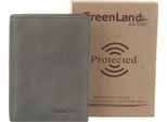 Greenland Nature Pelle Caso Di Identificazione Passport / Document Case Aqua Grigio