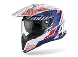 Casco Motocross Airoh Commander Boost, Bianco/Blu/Rosso, Xs (53/54)