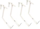 Portafiori In Metallo Per Ringhiere - Confezione Da 4 Pezzi - Colore: Bianco