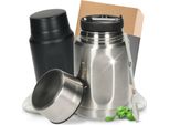 Contenitore Termico In Acciaio Inox 'Take Away' - Contenitore Da 0,5 L - Contenitore Isolato Per Alimenti - Contenitore Per Il Pranzo A Prova Di Perdite Per Bambini E Adulti - Contenitore Per Alimenti Con Cucchiaio Argento