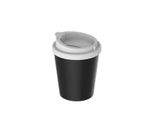 Premiumplus Coffee Mug 250 Ml - Tazza Da Caffè In Plastica A Doppia Parete Con Coperchio, Germany, Da Viaggio - Nero/Bianco