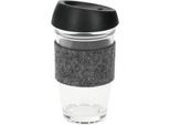 Tazza Da Caffè In Vetro "Cristallo"" Termo Mug Togo - Tazzina Da Caffè Con Custodia In Feltro E Coperchio - Tazza Da Viaggio Da 500 Ml Per Caffè E Bevande Calde - Trasparente"