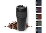 Thermo Mug 'Temptation' Grande - Tazza Da Caffè A Doppia Parete - Tazza Sottovuoto In Acciaio Inox Con Manicotto - Tazza Da 500 Ml - Nero/Grigio