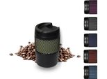 Thermo Mug 'Temptation' Small - Tazza Da Caffè A Doppia Parete - Tazza Sottovuoto In Acciaio Inox Con Manicotto - Tazza Da 300 Ml - Nero/Verde
