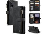 Galaxy A53 5G Custodia Per Cellulare, Chiusura A Zip Custodia In Finto Cuoio Flip Cover Chiusura Magnetica Porta Carte Funzione Stand Portafoglio Custodia Protettiva Per Samsung Galaxy A53 5G Nero