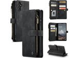 Custodia Galaxy A13 5G, Custodia In Finto Cuoio Con Cerniera, Chiusura Magnetica, Tasca Per Carte, Supporto, Portafoglio, Custodia Protettiva Per Samsung Galaxy A13 5G Nero