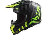 LS2 MX703 X-Force Barrier Carbon Casco Da Motocross, Nero/Verde, M (57/58)