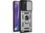 Galaxy Note 20 Custodia Con Anello Magnetico Girevole A 360° Supporto Per Fotocamera Slide Protection Tpu Bumper Custodia Protettiva In Silicone Per Samsung Galaxy Note 20 5G Argento