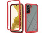 Galaxy S22 5G Case, Hybrid Transparent Back Cover, Rugged Tpu Bumper, Custodia Antiurto Per Samsung Galaxy S22 5G Red