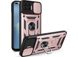Oppo A93 4G Custodia Con Anello Magnetico Girevole A 360° Supporto Per Fotocamera Slide Protection Custodia Protettiva In Silicone Tpu Bumper Per Oppo A93 4G Rosa