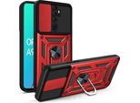 Oppo A9 2020 Custodia Con Anello, Supporto, Protezione Fotocamera, Paraurti In Tpu, Custodia In Silicone Per Oppo A9 2020 / A5 2020 Rosso