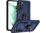 Custodia Per Samsung Galaxy S22 5G A Doppio Strato Robusta, Protezione Militare Con Supporto Ad Anello E Supporto Blu