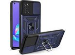 Oppo A52 / A72 / A92 4G Custodia Con Supporto Ad Anello Magnetico Ruotabile A 360°, Slitta Per La Protezione Della Fotocamera Custodia Protettiva In Silicone Paraurti Tpu Per Oppo A52 / A72 / A92 4G Blu