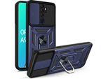 Oppo A9 2020 Custodia Con Anello, Supporto, Protezione Fotocamera, Paraurti In Tpu, Custodia In Silicone Per Oppo A9 2020 / A5 2020 Blu