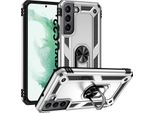 Custodia Per Samsung Galaxy S22 Plus 5G A Doppio Strato Robusta, Protezione Militare Con Supporto Ad Anello E Supporto Argento