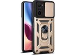 Custodia Redmi K40 Con Anello, Supporto, Protezione Fotocamera, Paraurti In Tpu, Custodia In Silicone Per Xiaomi Redmi K40 / K40 Pro Oro