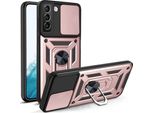 Custodia Galaxy S22 5G Con Anello, Supporto, Protezione Fotocamera, Paraurti In Tpu, Custodia In Silicone Per Samsung Galaxy S22 5G Rosa