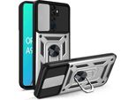 Oppo A9 2020 Custodia Con Anello, Supporto, Protezione Fotocamera, Paraurti In Tpu, Custodia In Silicone Per Oppo A9 2020 / A5 2020 Argento
