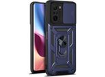 Custodia Redmi K40 Con Anello, Supporto, Protezione Fotocamera, Paraurti In Tpu, Custodia In Silicone Per Xiaomi Redmi K40 / K40 Pro Blu
