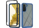 Galaxy S22 Plus 5G Case, Hybrid Transparent Back Cover, Rugged Tpu Bumper, Custodia Antiurto Per Samsung Galaxy S22 Plus 5G Blu Scuro