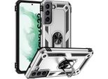 Custodia Per Samsung Galaxy S22 5G A Doppio Strato Robusta, Protezione Militare Con Supporto Ad Anello E Supporto Argento