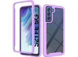Galaxy S21 Fe 5G Case, Hybrid Transparent Back Cover, Rugged Tpu Bumper, Custodia Antiurto Per Samsung Galaxy S21 Fe 5G Viola