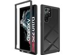 Galaxy S22 Ultra 5G Case, Hybrid Transparent Back Rugged Tpu Bumper Antiscivolo Custodia Protettiva Full Body Per Samsung Galaxy S22 Ultra 5G Nero