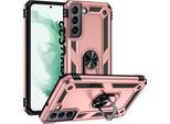 Custodia Per Samsung Galaxy S22 5G A Doppio Strato Robusta, Protezione Militare Con Supporto Ad Anello E Supporto Oro
