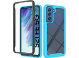 Galaxy S21 Fe 5G Case, Hybrid Transparent Back Cover, Rugged Tpu Bumper, Custodia Antiurto Per Samsung Galaxy S21 Fe 5G Blu