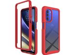 Moto G51 5G Case, Hybrid Transparent Back Cover, Rugged Tpu Bumper, Custodia Antiurto Per Motorola Moto G51 5G Red