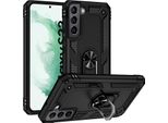 Custodia Per Samsung Galaxy S22 5G A Doppio Strato Robusta, Protezione Militare Con Supporto Ad Anello E Supporto Nero