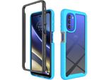 Moto G51 5G Case, Hybrid Transparent Back Cover, Rugged Tpu Bumper, Custodia Antiurto Per Motorola Moto G51 5G Blue