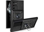 Galaxy S22 Ultra 5G Custodia Con Anello, Supporto, Protezione Fotocamera, Paraurti In Tpu, Custodia In Silicone Per Samsung Galaxy S22 Ultra 5G Nero