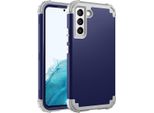 Custodia Per Samsung Galaxy S23+ Hybrid 3In1 Pc E Tpu Antiurto, Custodia Resistente Blu Scuro